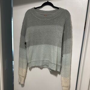 Free people fuzzy striped sweater.